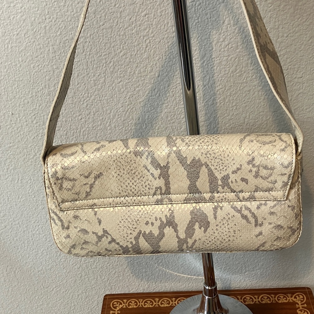 Escada Gold Python Snakeskin Look Shoulder Purse - image 3